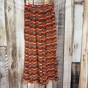 Anthropologies Conditions Apply Wide Leg Boho Festival Earth Tone Pants Small